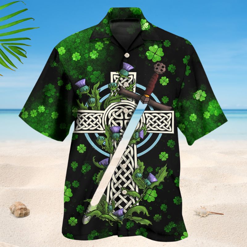 Celtic Cross Irish Pride Style – Hawaiian Shirt