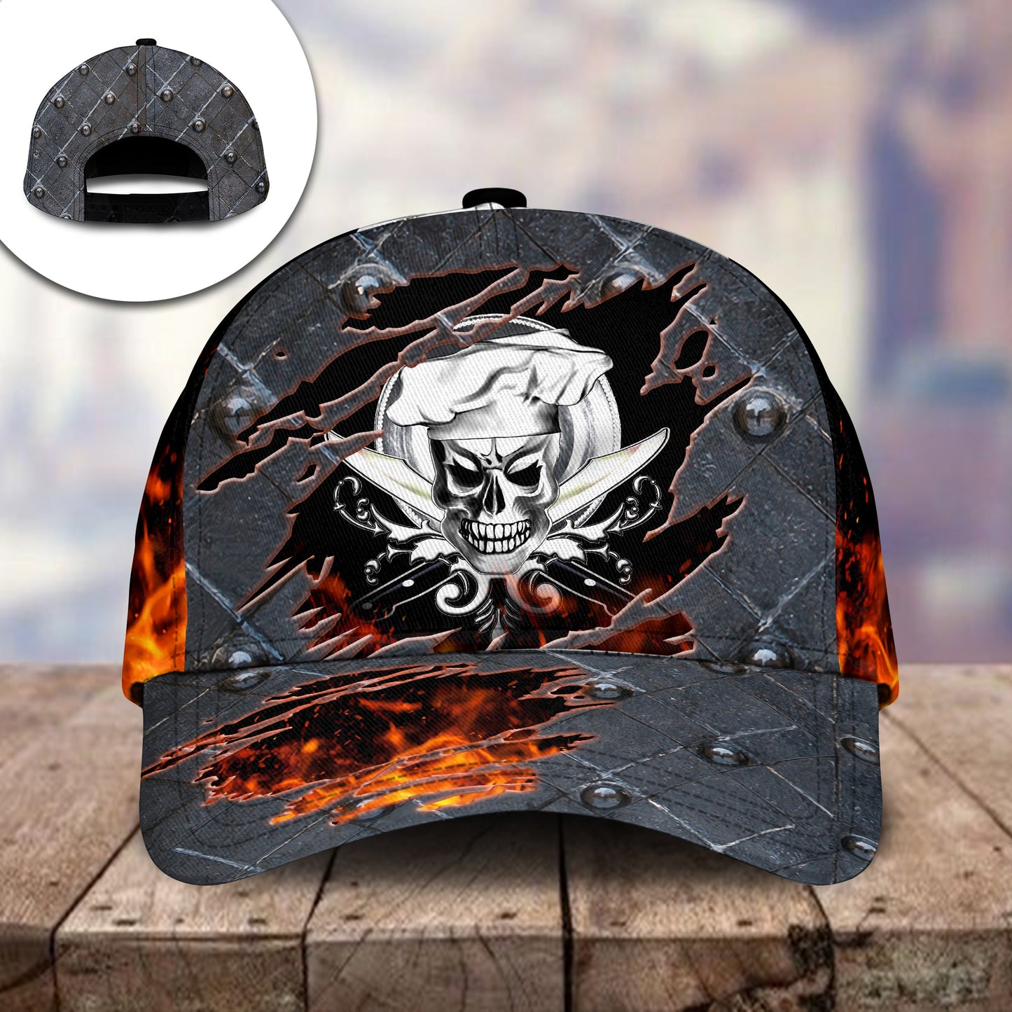 Chef Skull Fire Cooking Style – Classic Cap