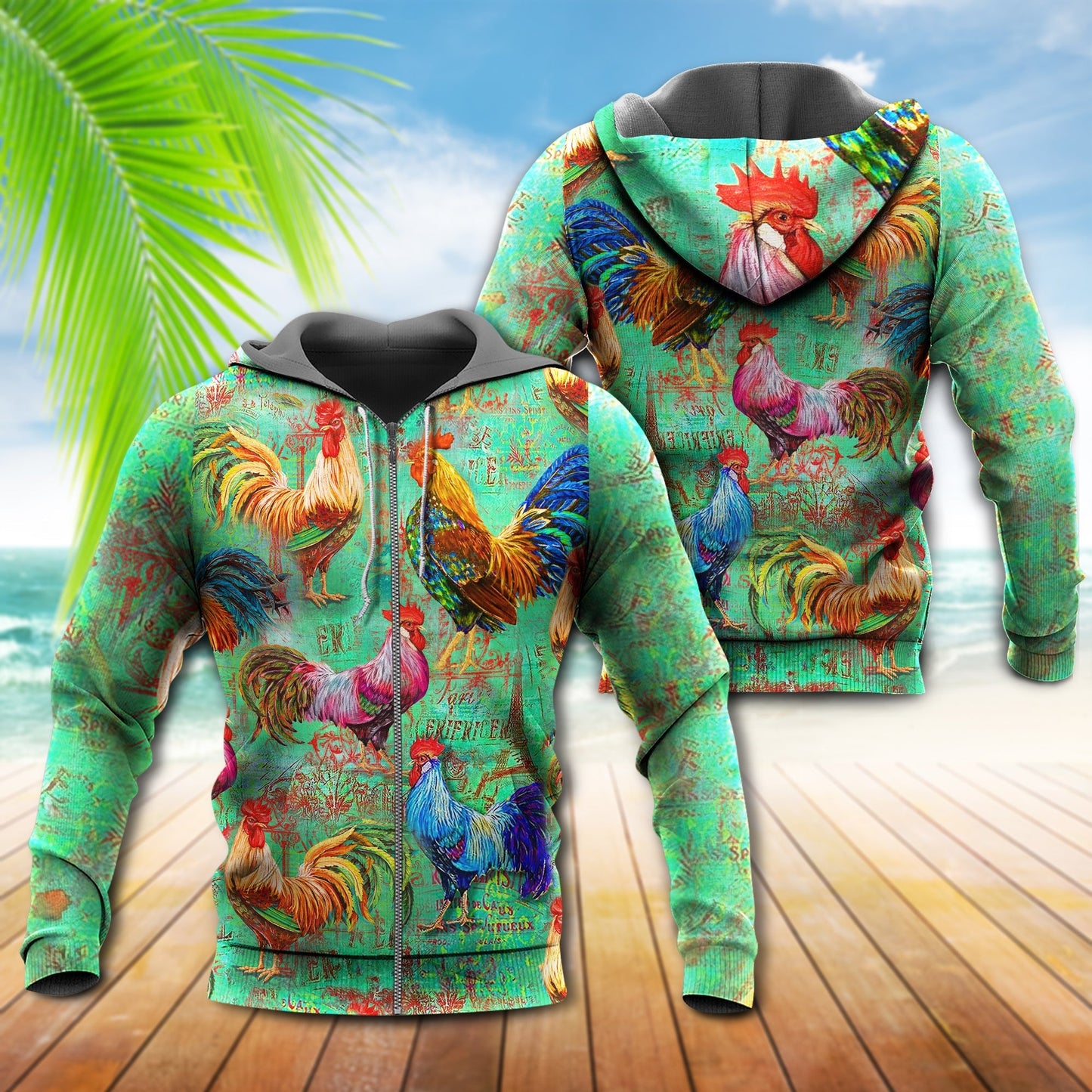 Chicken Green Love Style - 3D Hoodie4