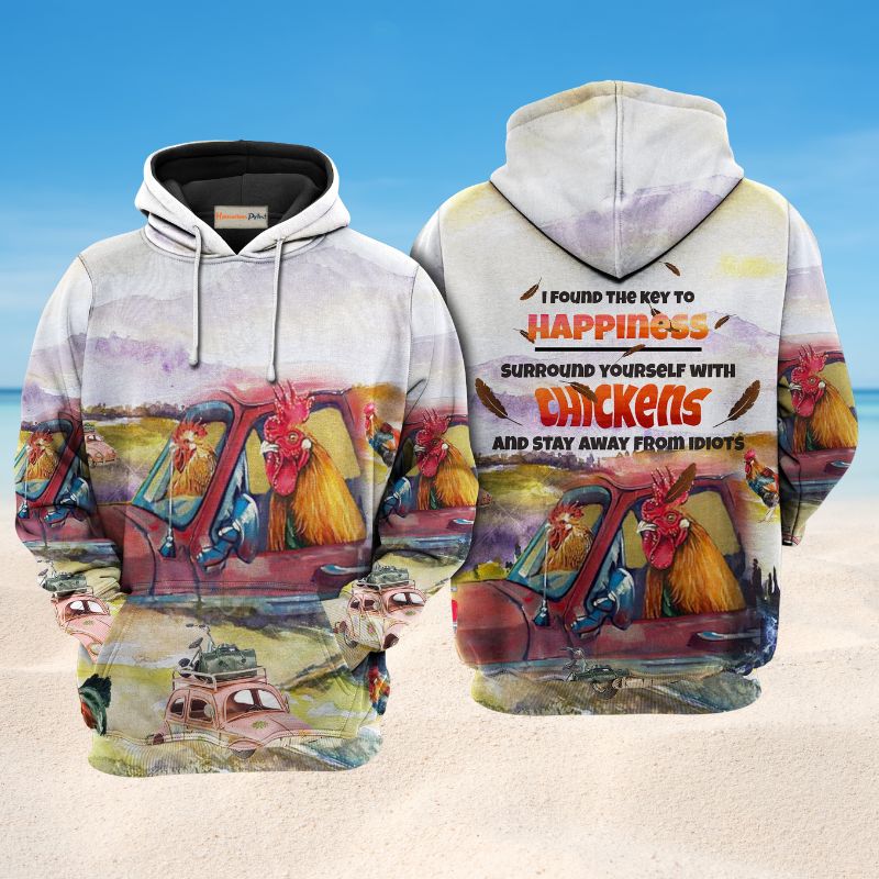 Chickens Stay Away From Idiots Quote Art – 3D Hoodie