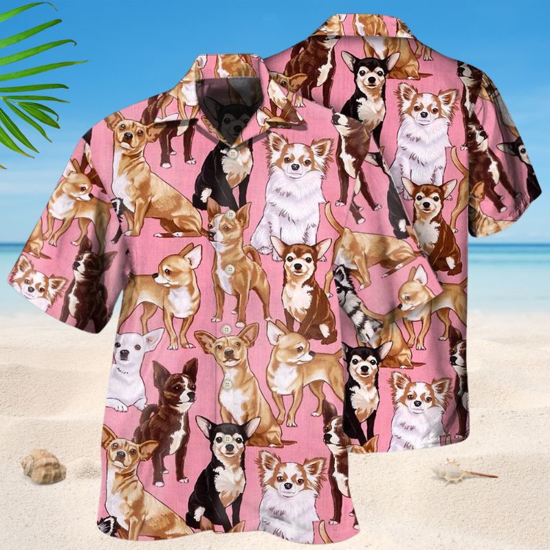 Chihuahua Dog Basic Background Style – Hawaiian Shirt