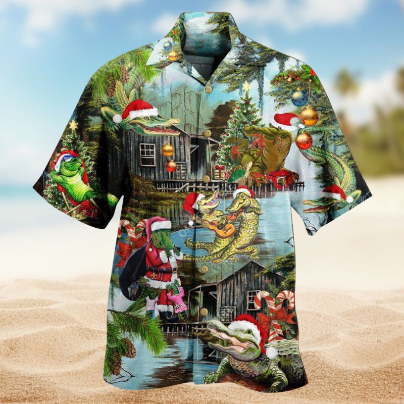 Christmas Alligator Greeting Edition – Hawaiian Shirt