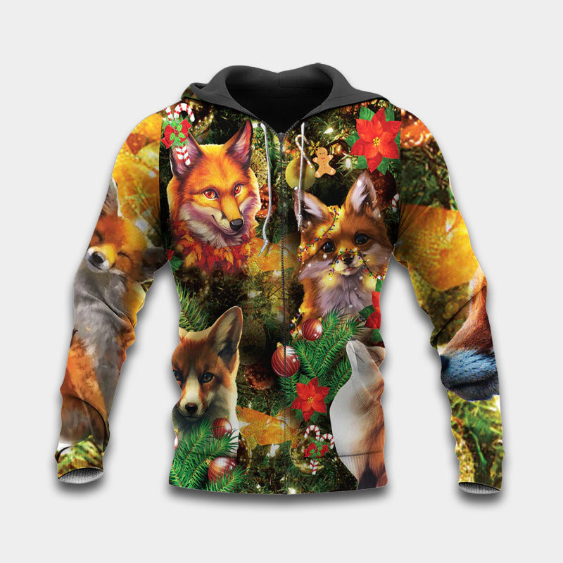 Christmas Fox Mask Art Style - 3D Hoodie