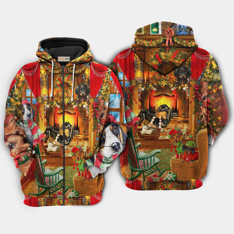 Christmas Love Home Love Dogs Art – 3D Hoodie