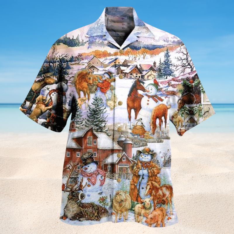 Christmas Love Horse And Farm Style – Hawaiian Shirt