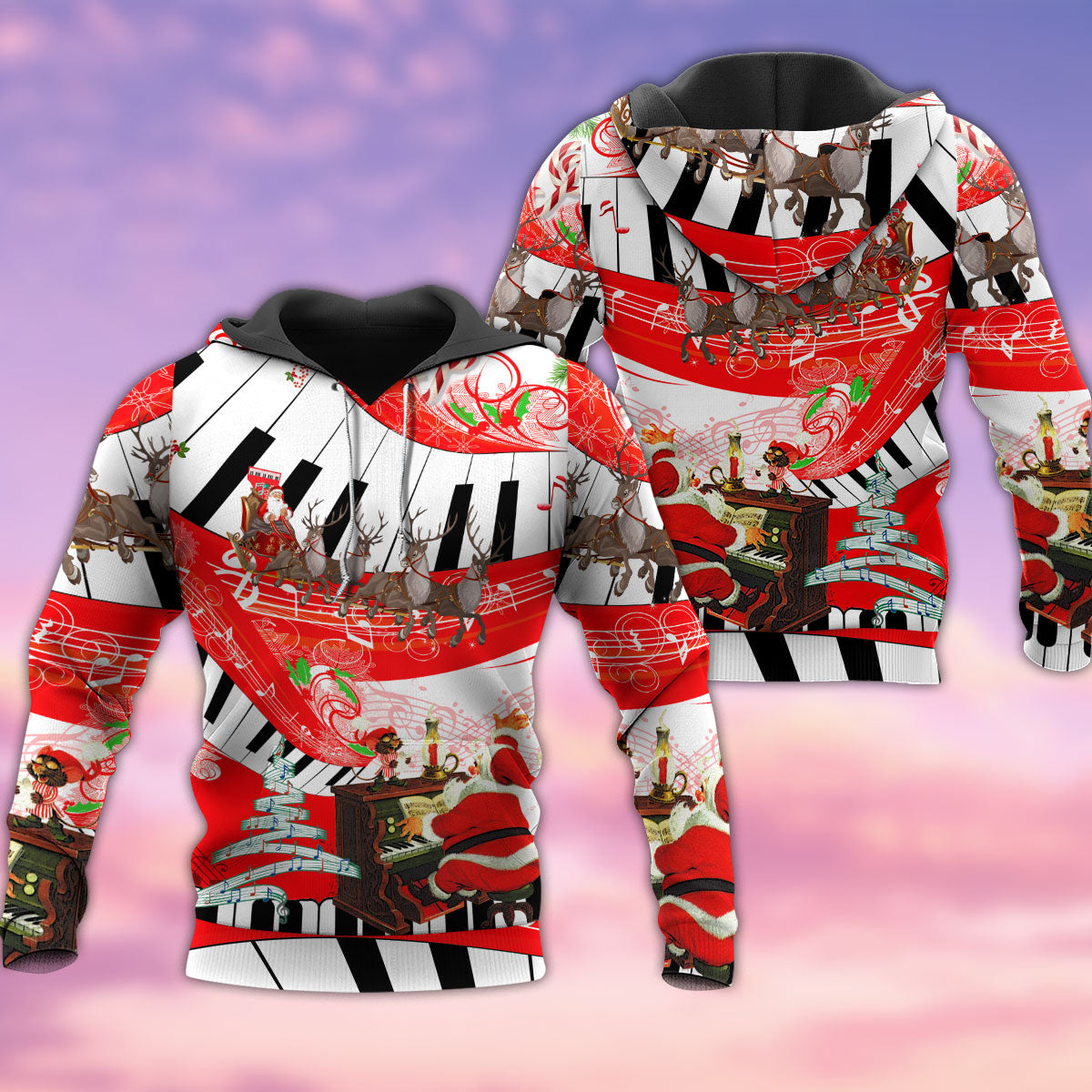 Christmas Music Love Red Style - 3D Hoodie3