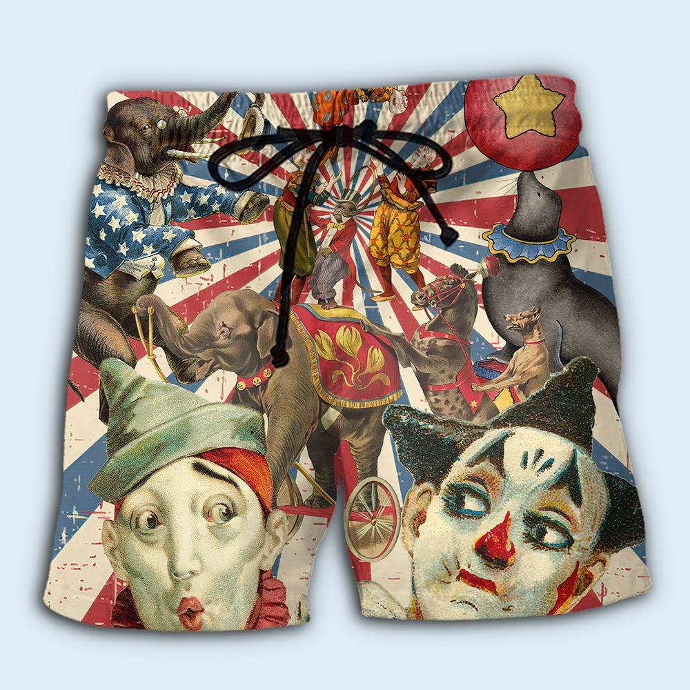 Circus Vintage Lover Theme – Beach Short