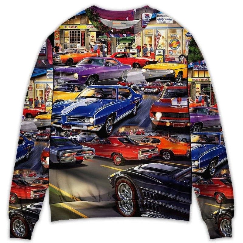 Classic Muscle Car Service Style – Sweater - Ugly Christmas Sweater