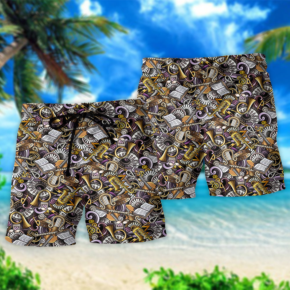 Classical Music Makes Me Happy Quote – Beach Short