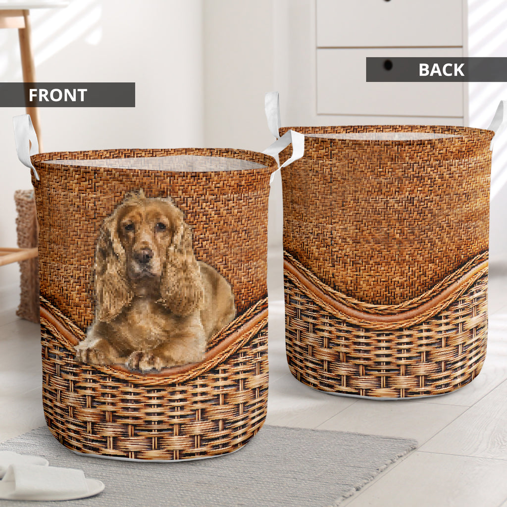 Cocker Spaniel Dog Rattan Teaxture - Laundry Basket - Owls Matrix LTD