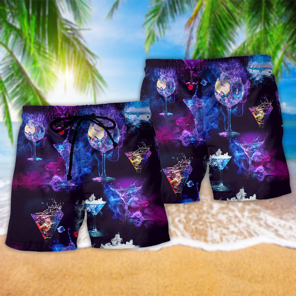 Purple Cocktail Artistic Style – Beach Short