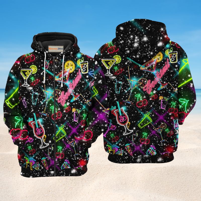 Cocktail Neon Love Art – 3D Hoodie
