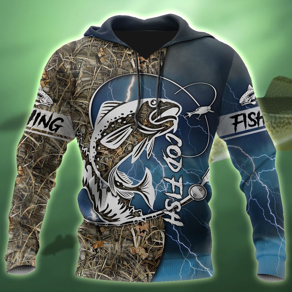 Cod Fishing Classic Art – 3D Hoodie