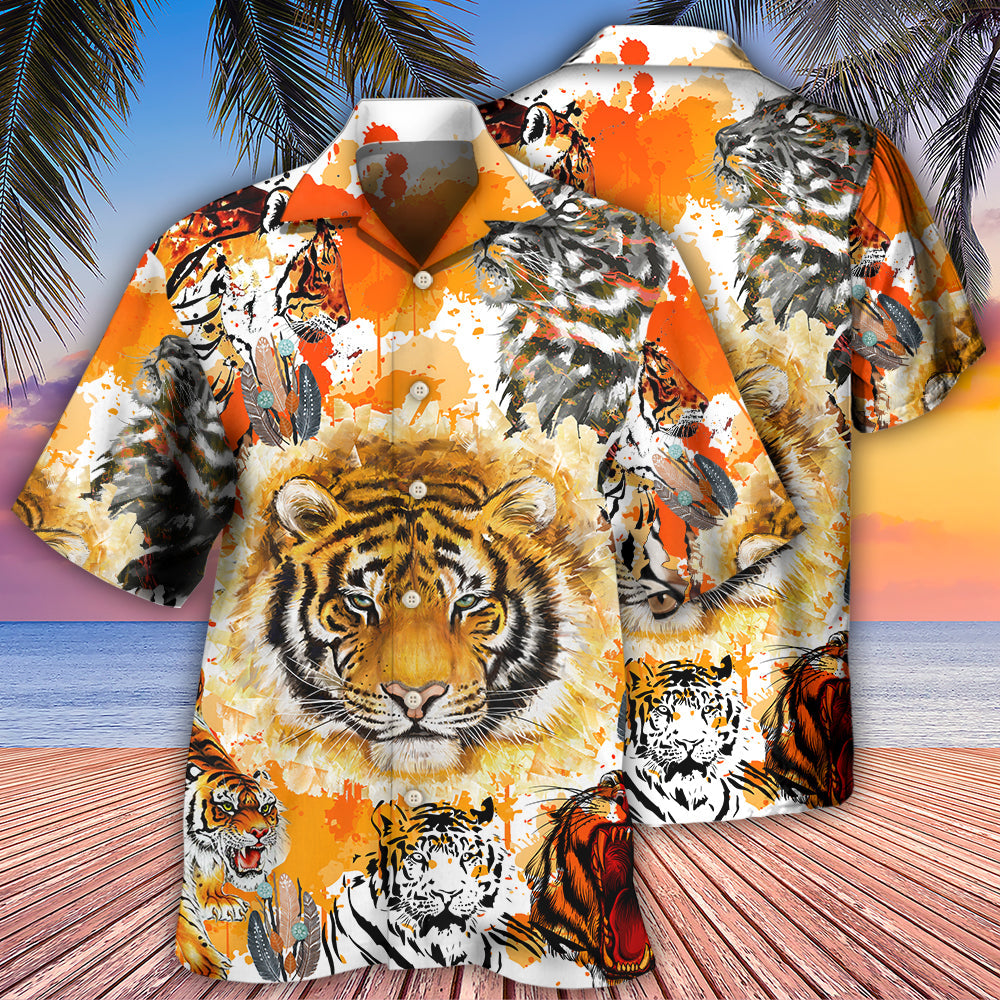 Colorful Tiger Painting Art - Hawaiian Shirt