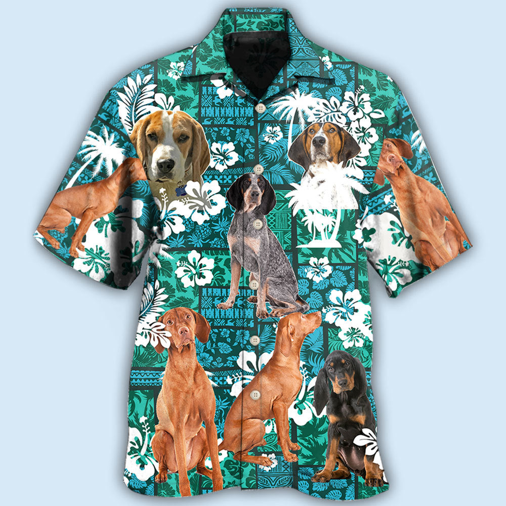 Coonhound Tropical Floral Style – Hawaiian Shirt