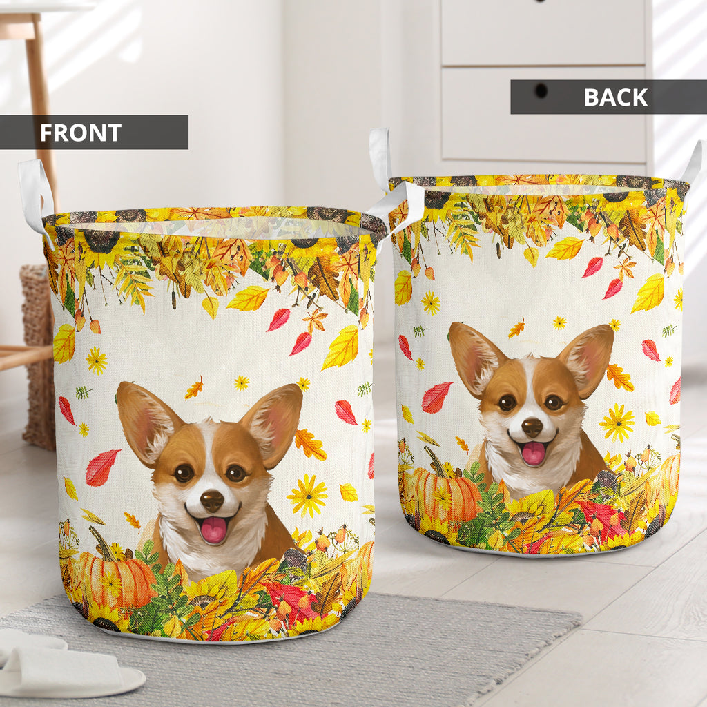 Corgi Halloween Fall In Love - Laundry Basket - Owls Matrix LTD