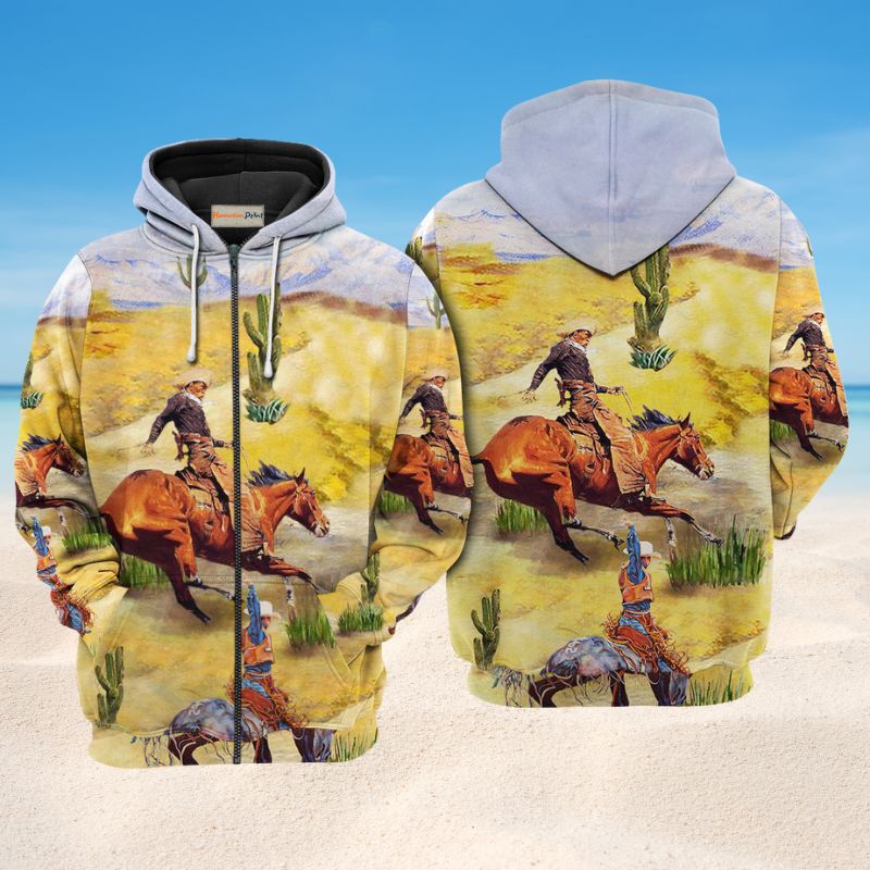 Cowboy Love Desert Art – 3D Hoodie