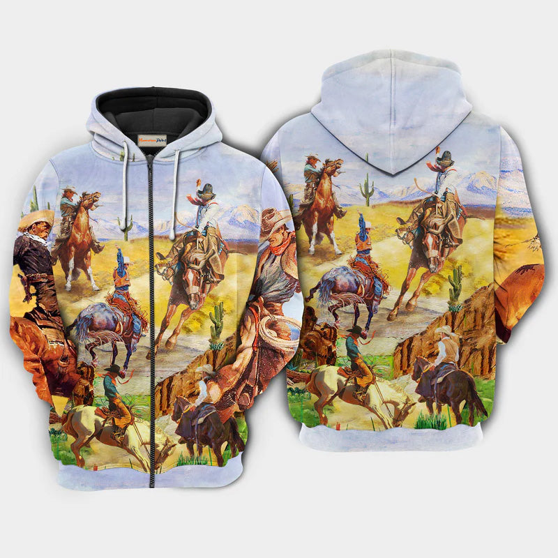 Cowboy Love Desert Style Art – 3D Hoodie