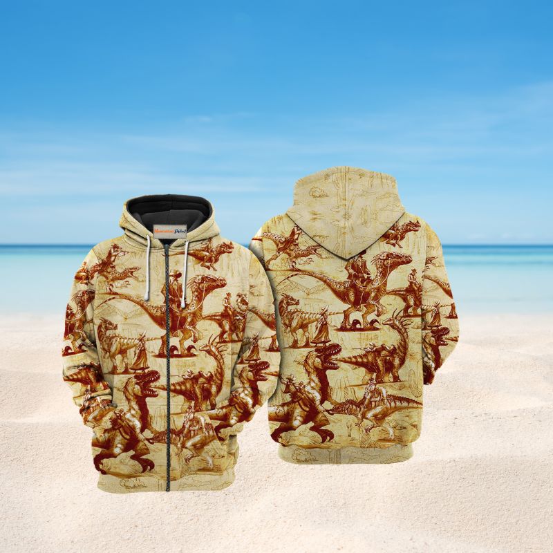 Cowboy Dinosaur Love Life Art – 3D Hoodie2