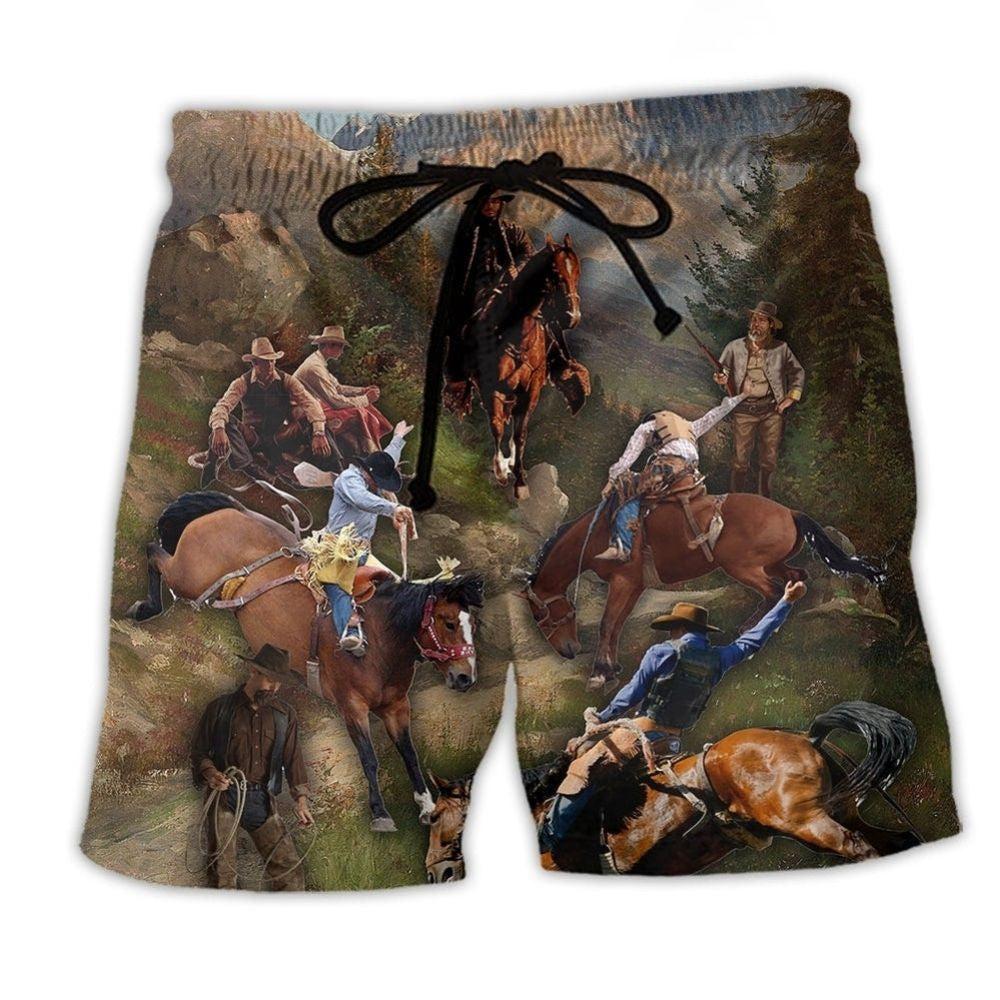 Cowboy Forest Classic Western Art – Beach Short
