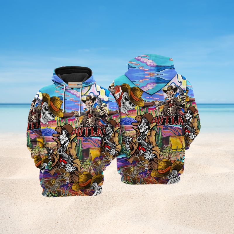 Cowboy Pirate Skull Love Life Art – 3D Hoodie2