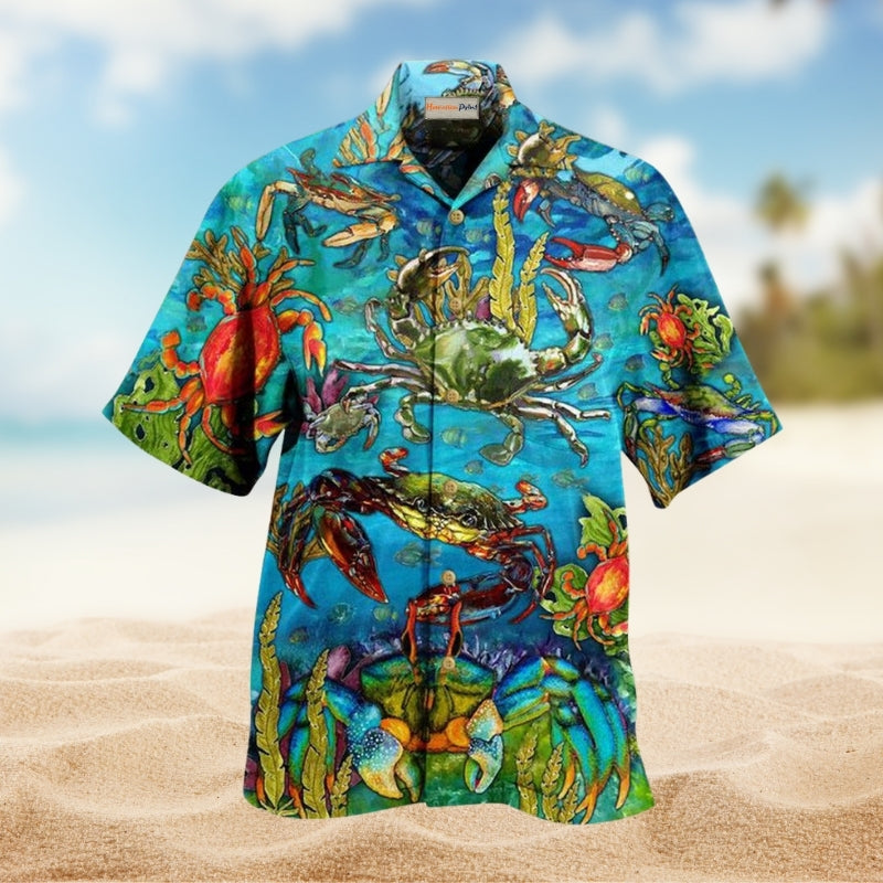 Crab Love Ocean Blue Limited Edition – Hawaiian Shirt