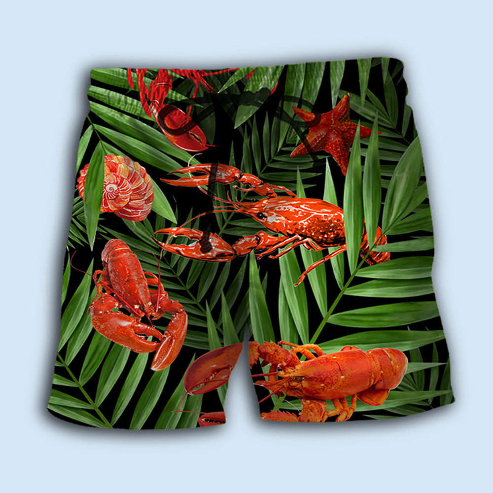 Crawfish Tropical Leaf Delicious Meal – Beach Short