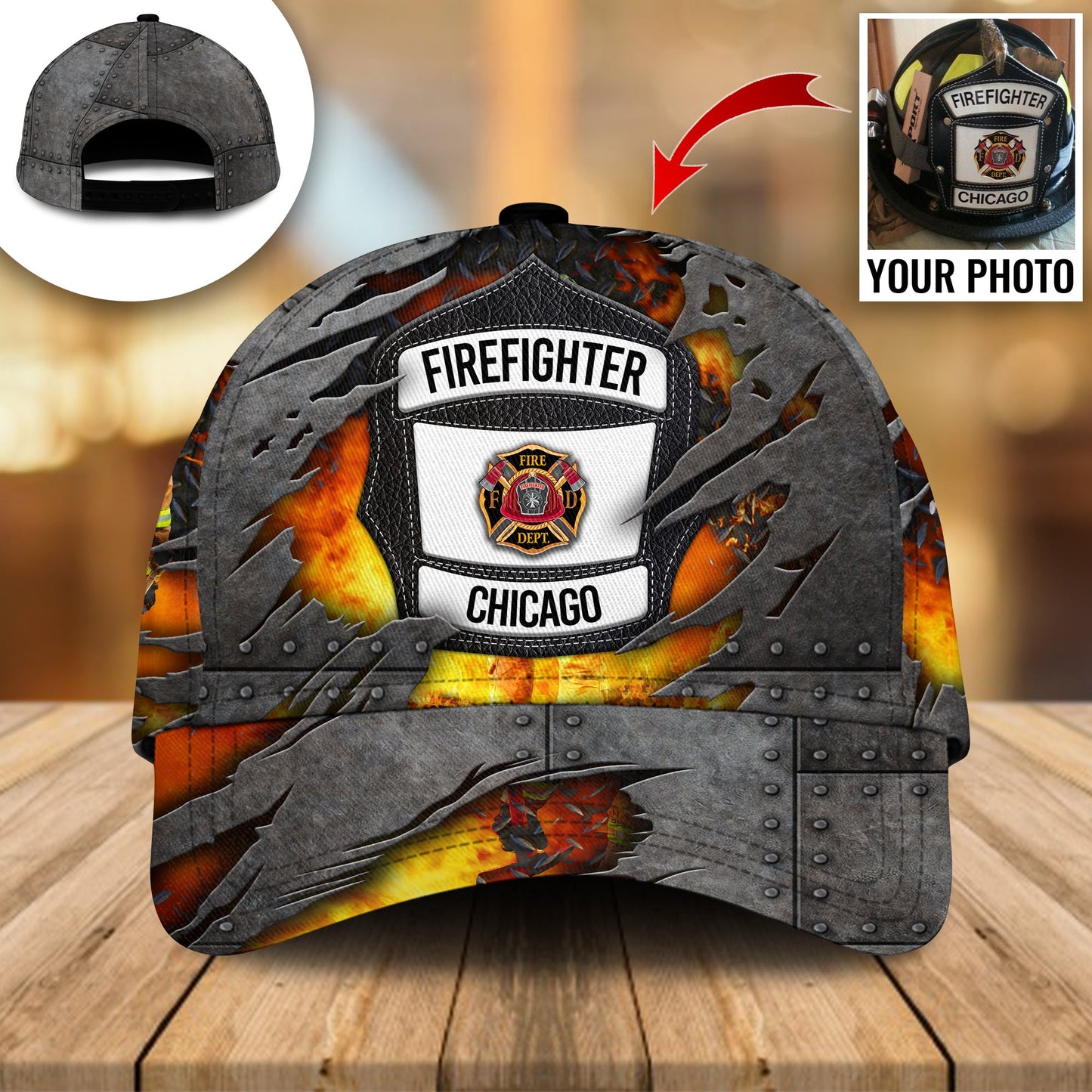 Firefighter Custom Photo Personalized Gift – Classic Cap