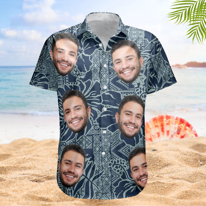 Custom Photo Funny Pet Family & Friends Tiki Bar Summer – Custom Photo Hawaiian Shirts