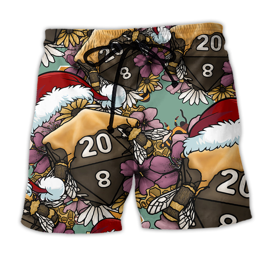 D20 Honey Bee Dice Xmas Vibe – Beach Short