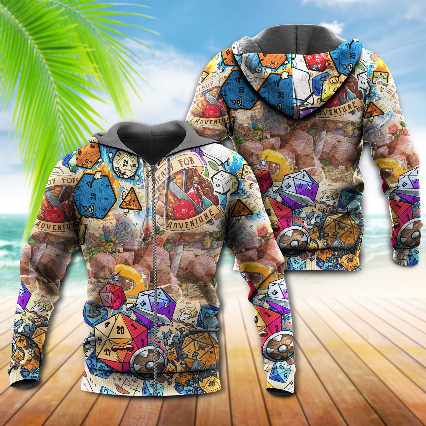 D20 Ready For Adventure – 3D Hoodie