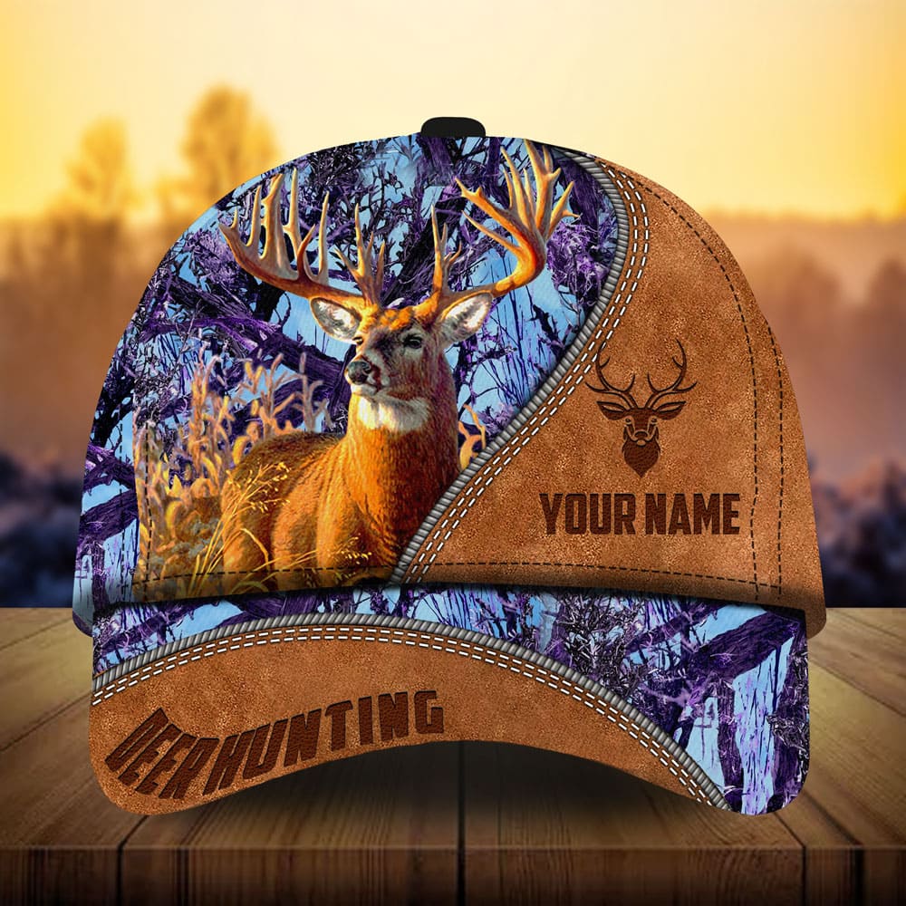 Premium Leather Deer Hunting Personalized – Classic Cap