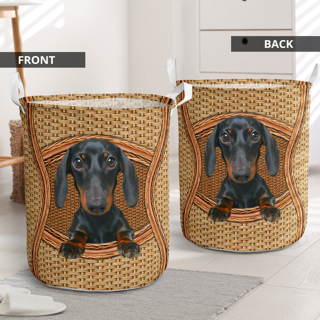 Dachshund Line By Handmade - Laundry Basket - Owls Matrix LTD