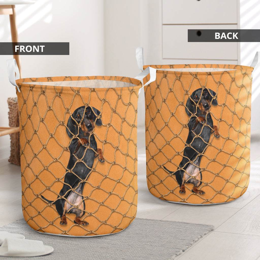 Dachshund Climb On Rope Net - Laundry Basket - Owls Matrix LTD