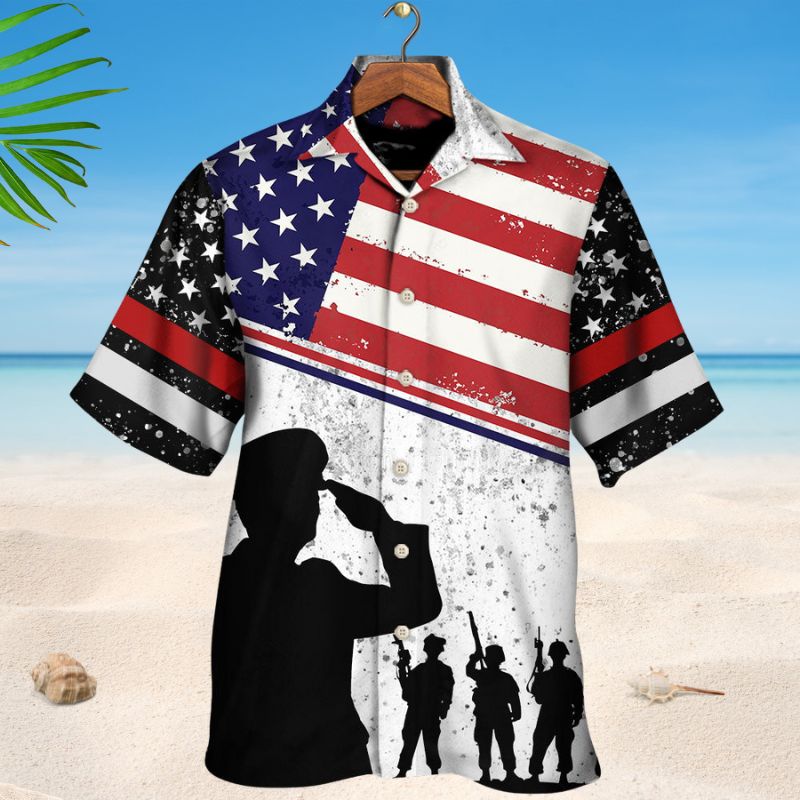 Dad Grandpa Veteran Tribute Style – Hawaiian Shirt