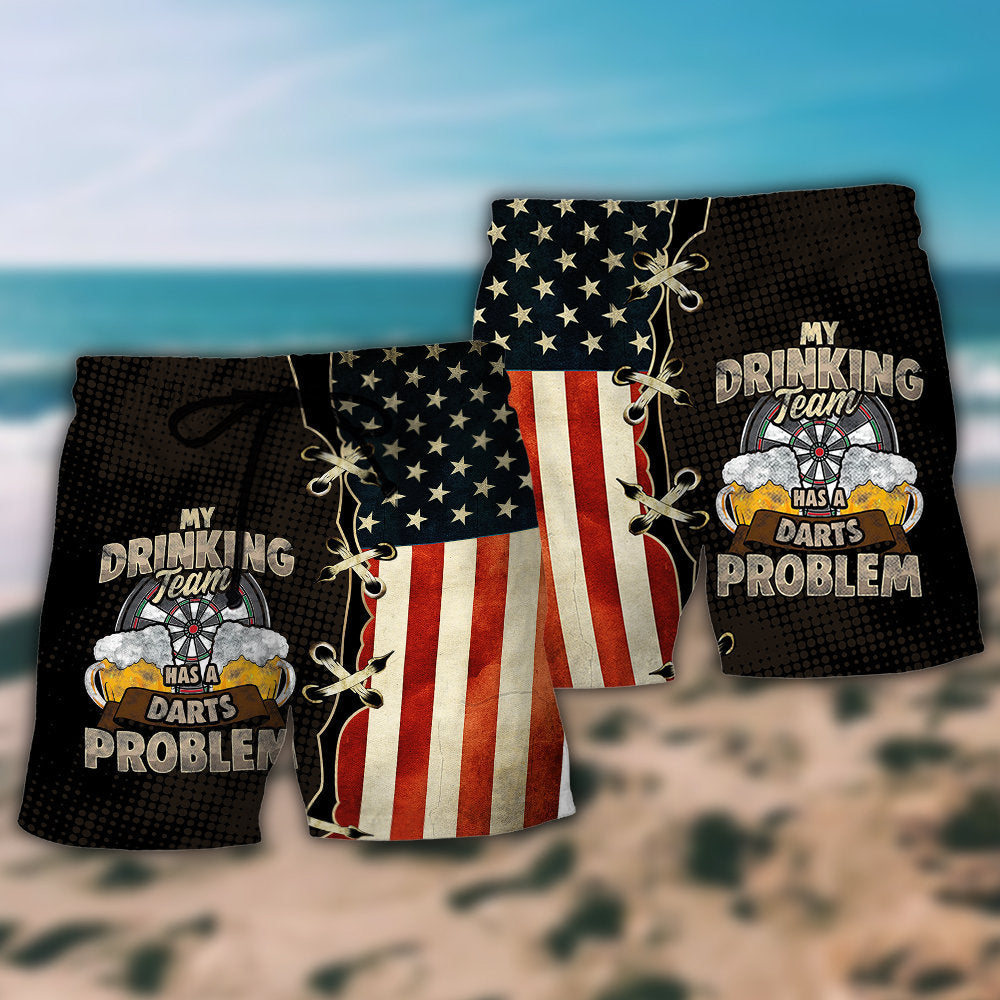 Darts Independence Day Drinking Team – Beach Short