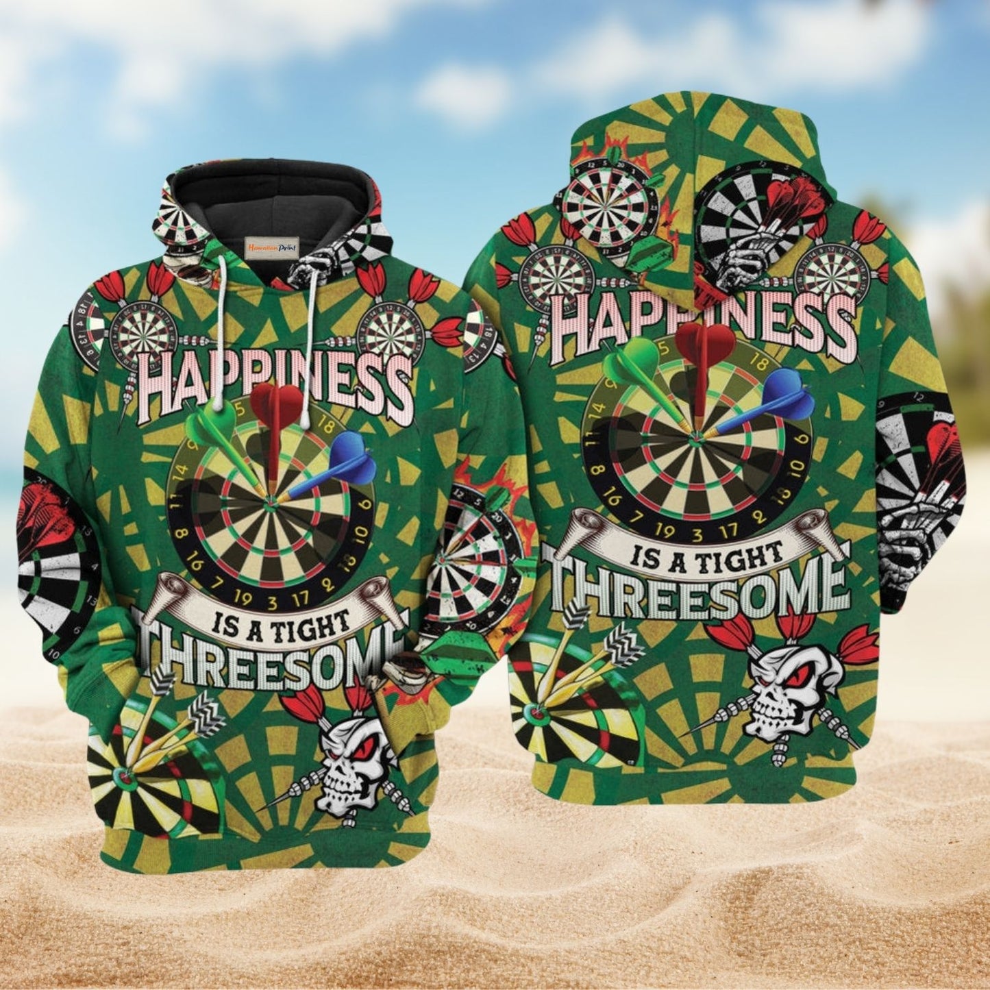 Darts Happiness Fun Quote - 3D Hoodie
