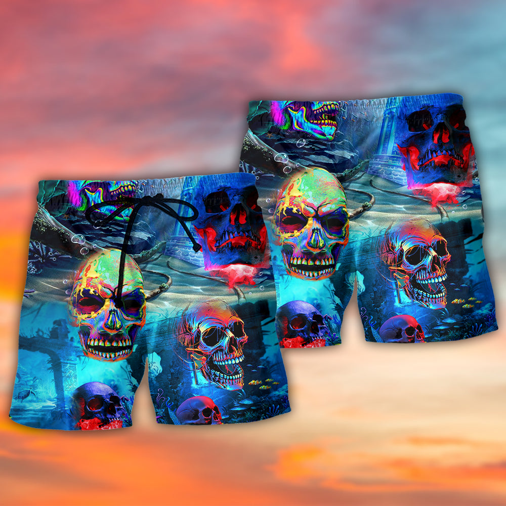 Skull Deep In The Ocean Design – Beach Short