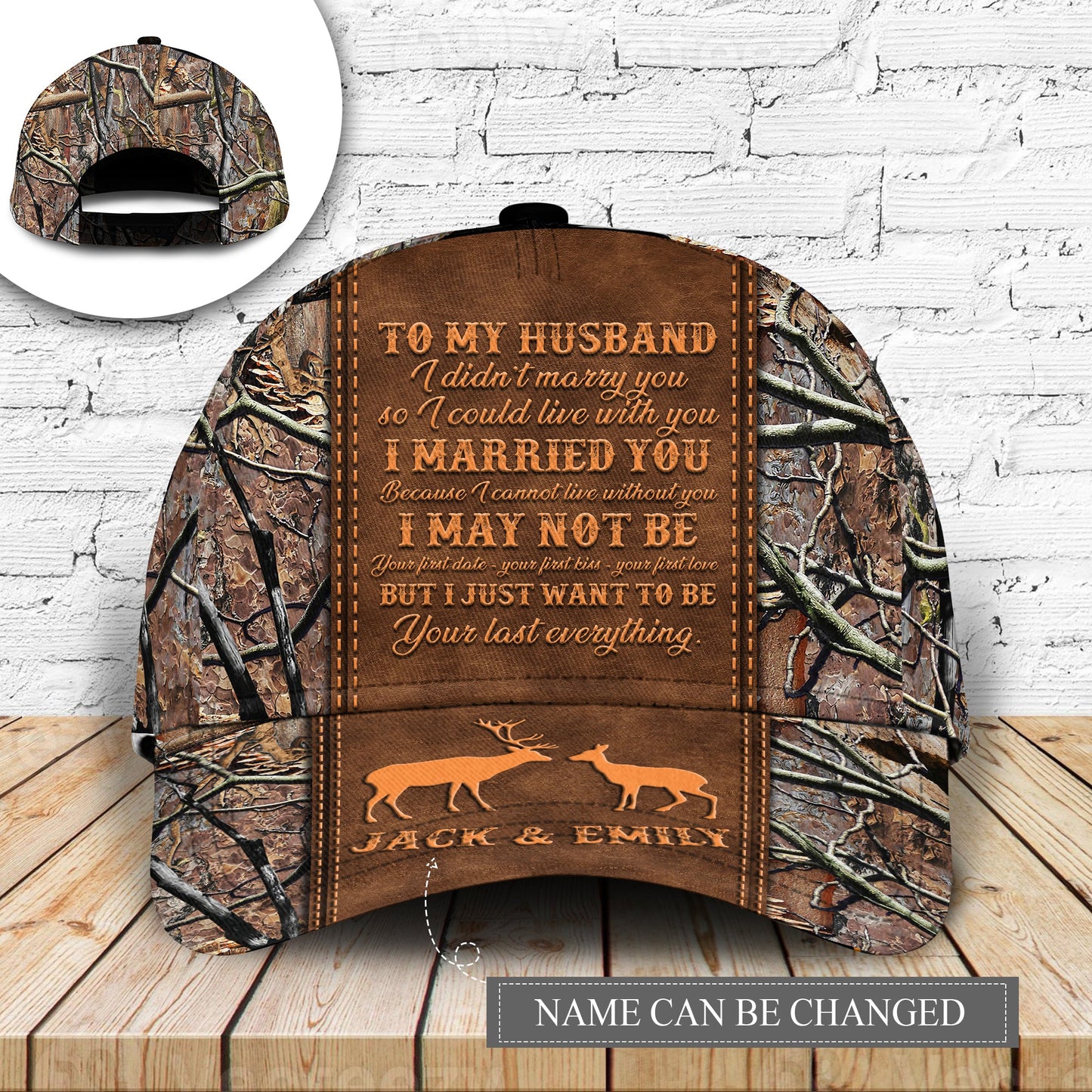 Deer Couple Husband Personalized – Classic Cap
