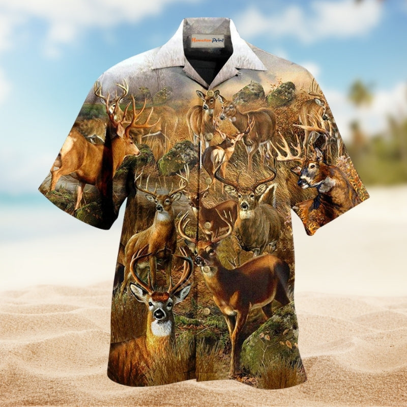 Deers In The Dry Forest Limited Edition – Hawaiian Shirt