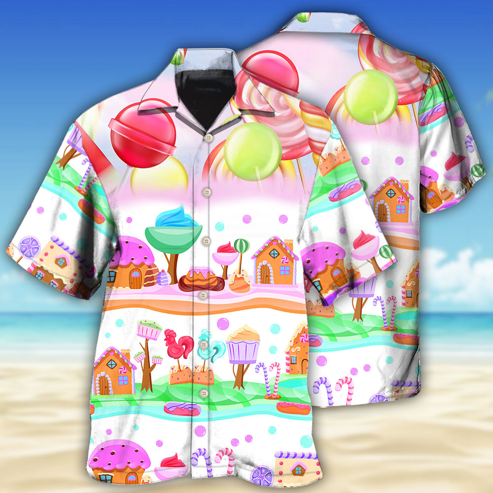 Colorful Dessert Cookies Candy Lollipop - Hawaiian Shirt