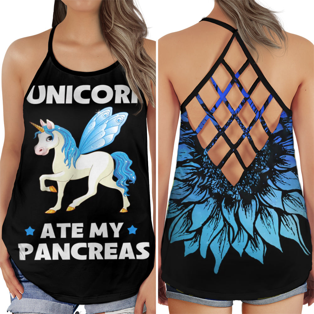 Diabetes Awareness Funny Pancreas Unicorn Edition – Hollow Tank Top