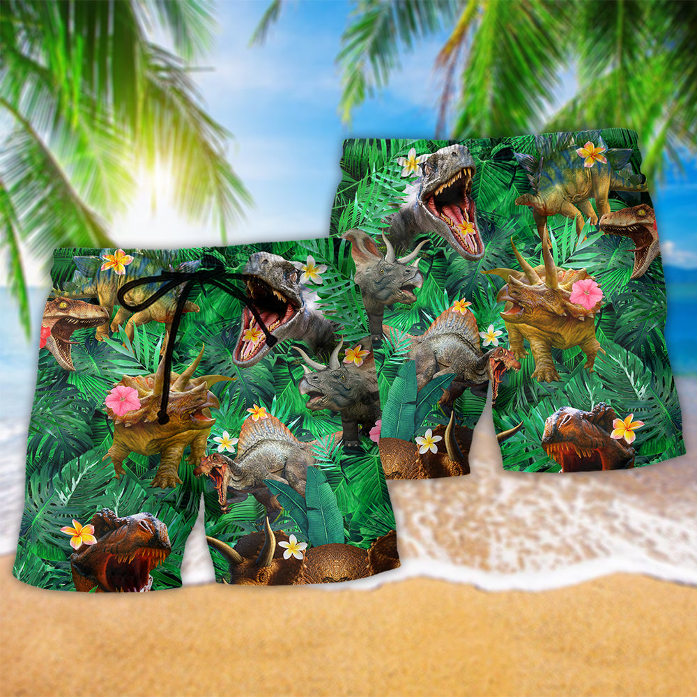 Dinosaur Aloha Color Style – Beach Short