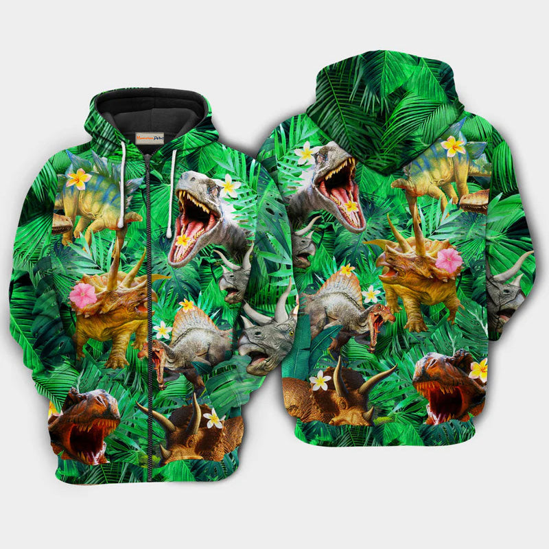 Dinosaur Aloha Style Art – 3D Hoodie