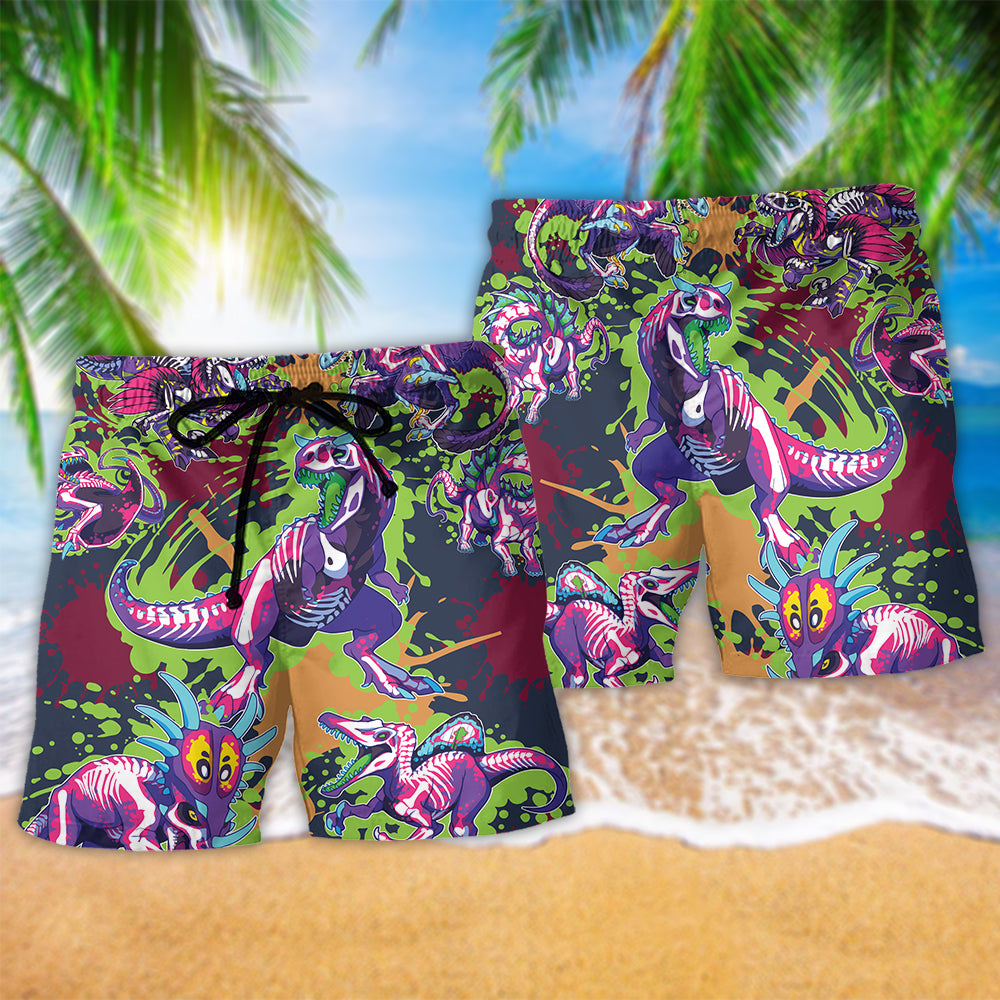 Rawrsome Dinosaur Fun Quote Art – Beach Short