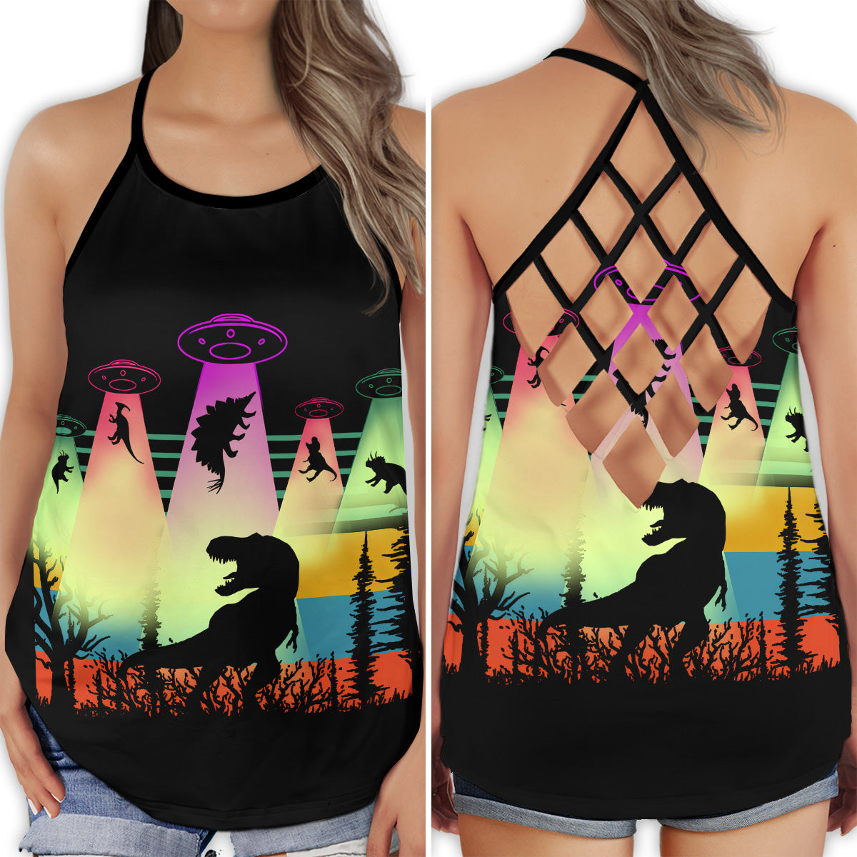 Dinosaur Peace Life UFO Fantasy Collection – Hollow Tank Top