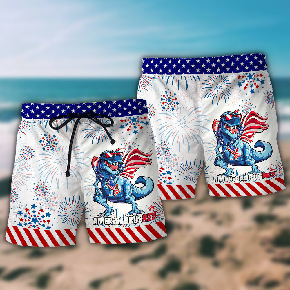 Dinosaur Independence Day Art – Beach Short