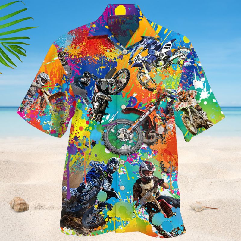 Dirt Bike Colorful Style – Hawaiian Shirt