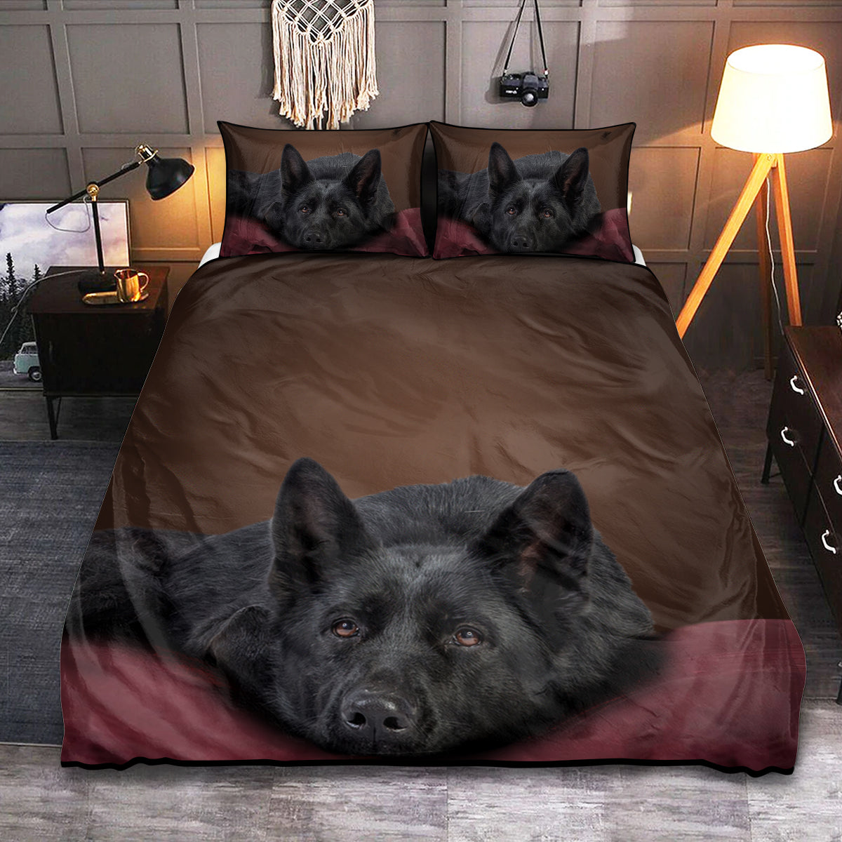 Schipperke Dog Black Sleeping Cute Bedding Cover For Pet Lover Bedroom Decor