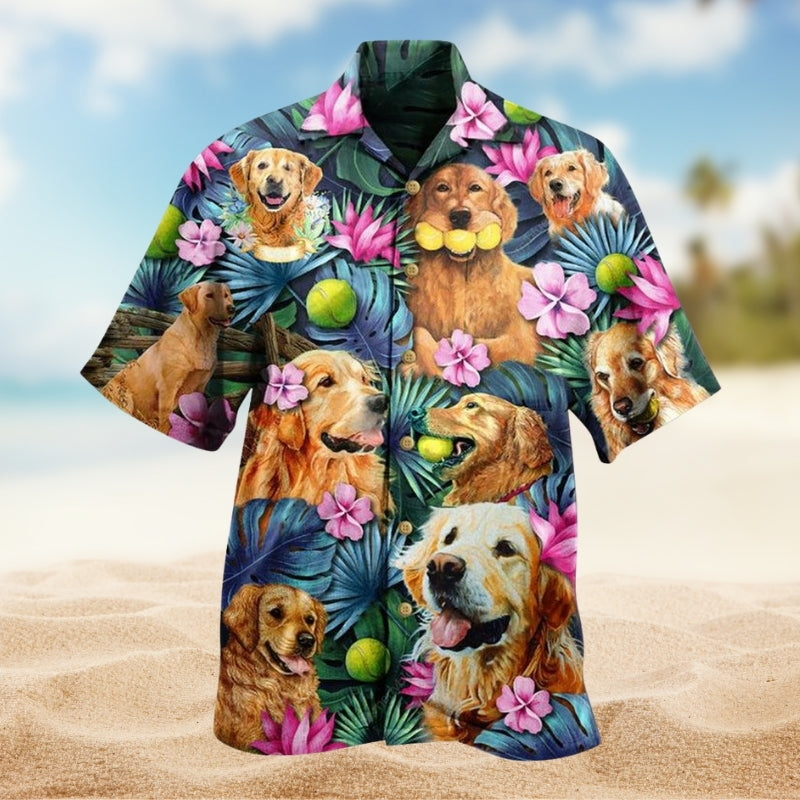Dog Lovely Hug A Golden Limited Edition – Hawaiian Shirt